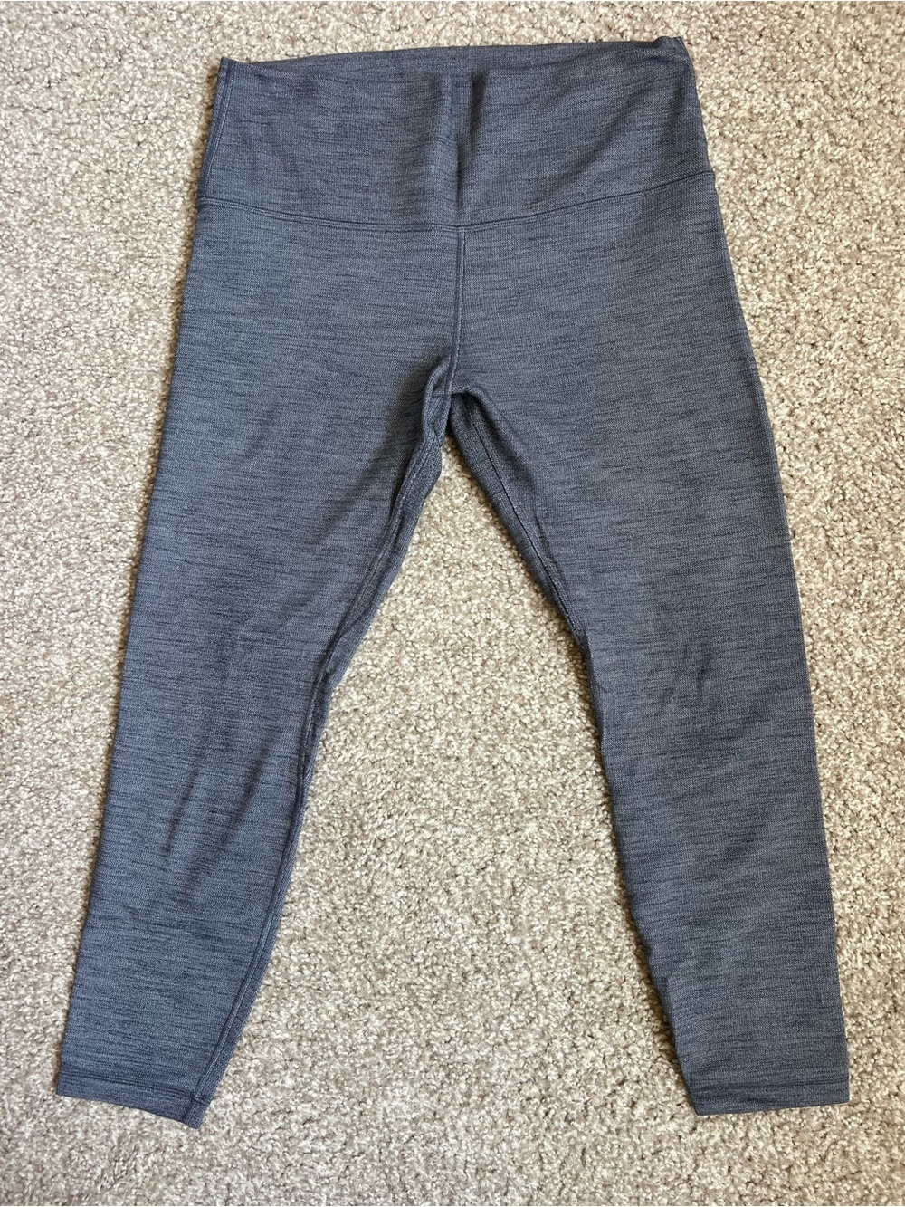 Lululemon Dark Heather Gray lined leggings- like new